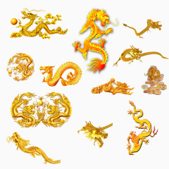 金色龙形装饰集合