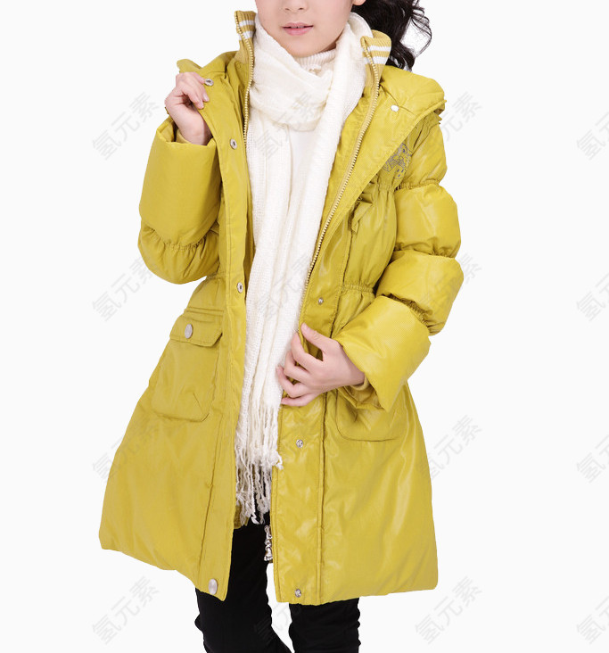女士黄色羽绒服