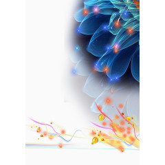 蓝色炫光花朵