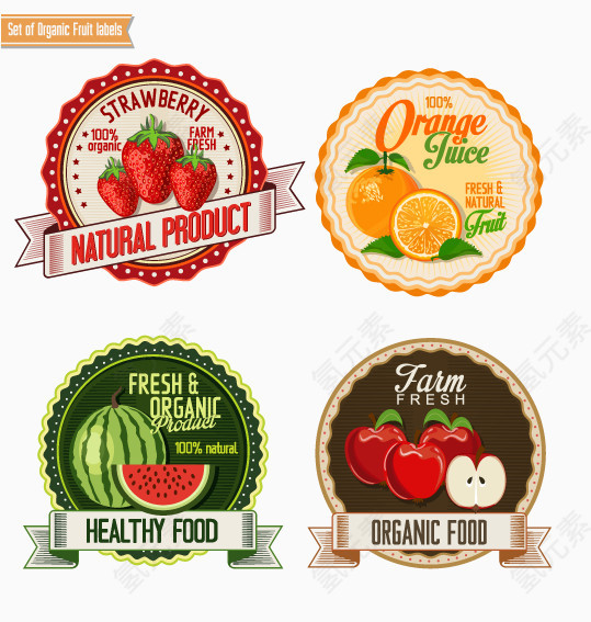 水果主题潮流标签