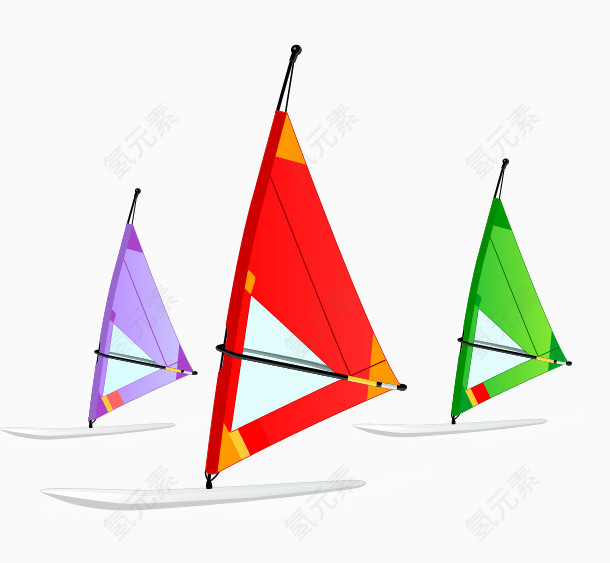 夏日旅游海边矢量元素