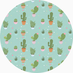 圆形仙人掌花纹底纹