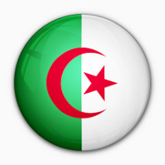 阿尔及利亚国旗对世界标志图标