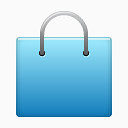 蓝色购物袋图标