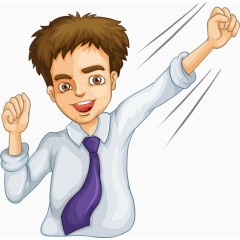 矢量手绘伸拳头的男子