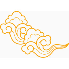 中国风黄色线条祥云