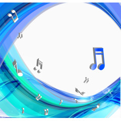 蓝色大气螺旋音符音乐背景矢量图