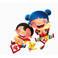卡通小孩贺年素材