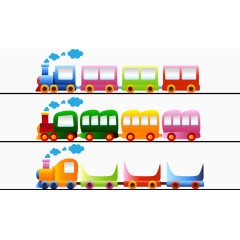 卡通火车彩色矢量图