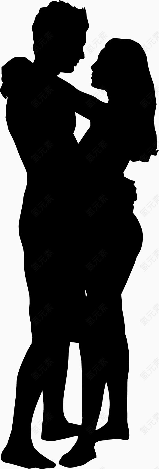 浪漫爱情夫妻轮廓矢量素材