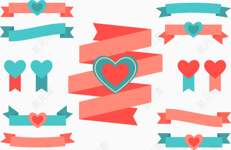 爱心彩带