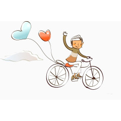 人自行车爱心气球