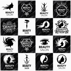 黑白美容中心图标