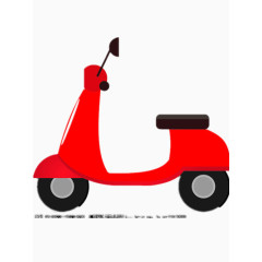 红色电动车矢量图