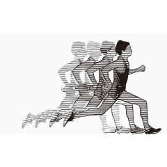 跑步影子高清免扣素材