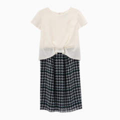 女士涤纶拼接连衣裙