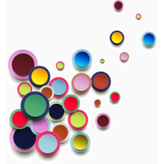 矢量手绘彩色圆点