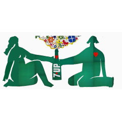 情侣七喜汽水表达爱情