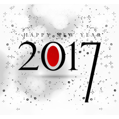 白色光效新年卡