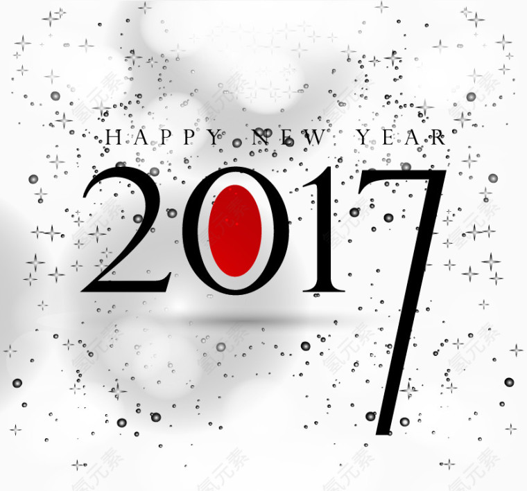 白色光效新年卡