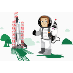 矢量图火箭发射