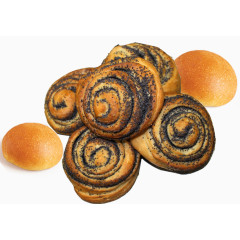 黑芝麻花卷面包