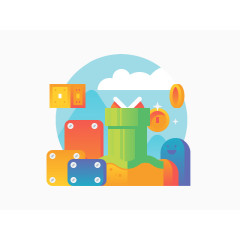 趣味马里奥管道素材