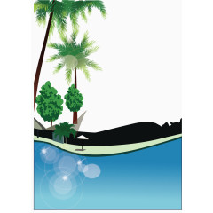 矢量大海椰树风光