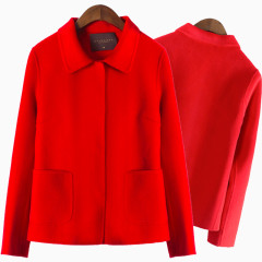 双面手工羊毛大衣