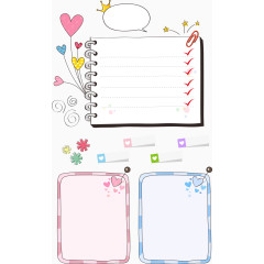 矢量记事本与爱心气球