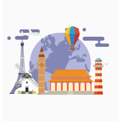 矢量旅游景点