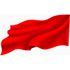 手绘飞扬的红色五星红旗