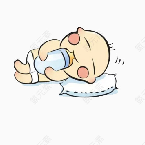 宝宝抱奶瓶图片素材