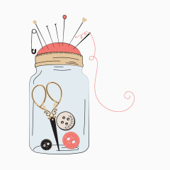 矢量浅色创意许愿瓶