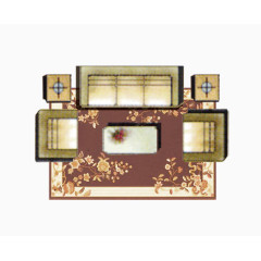 户型图彩平图客厅沙发茶几地毯