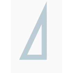 矢量蓝色平面文具三角板尺子