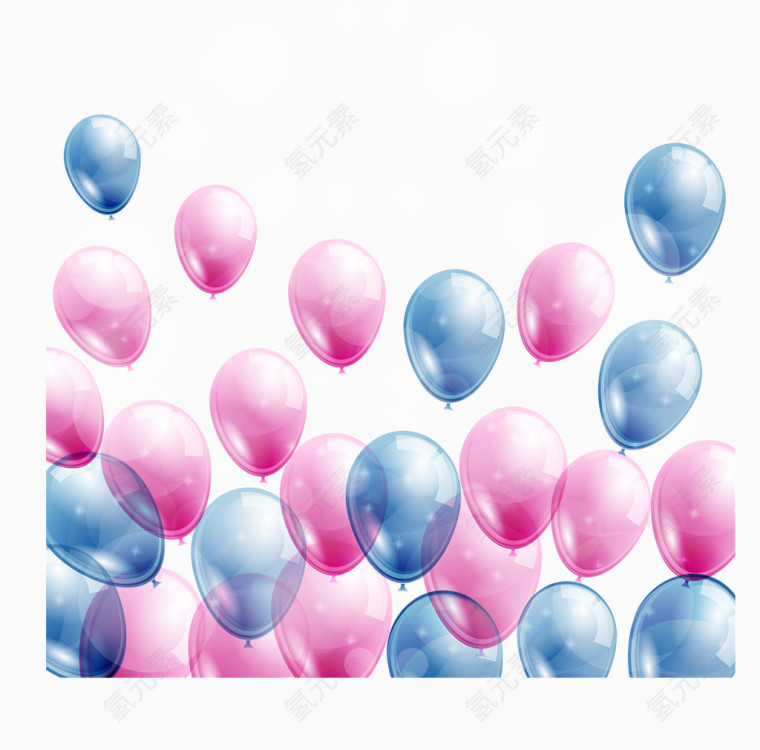 彩色气球生日贺卡