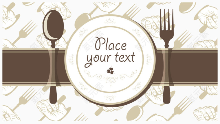餐具桌布矢量