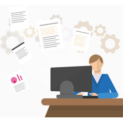 矢量手绘在电脑前操作