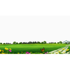 乡村草地石板免抠素材