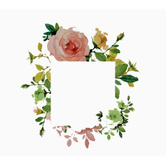 复古花园玫瑰花标签矢量素材