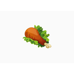 鸡腿美食元素手绘饮食餐饮