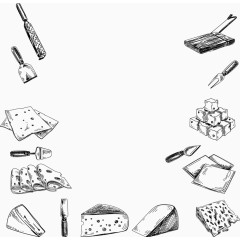 矢量手绘面包边框