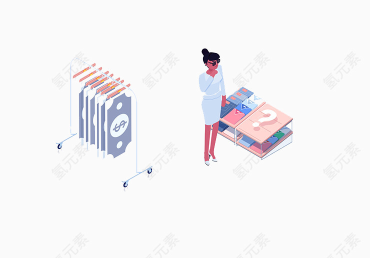 创意设计金钱女人
