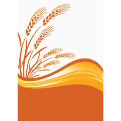 橙色渐变麦穗元素