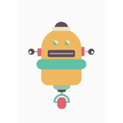 机器人手绘元素卡通矢量