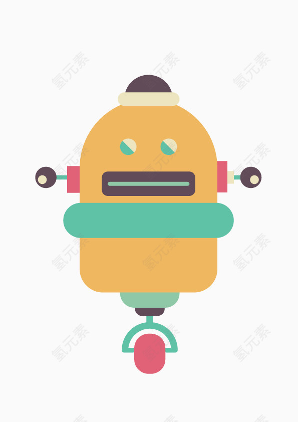 机器人手绘元素卡通矢量