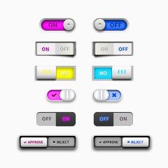 六款UI设计按钮开关psd素材