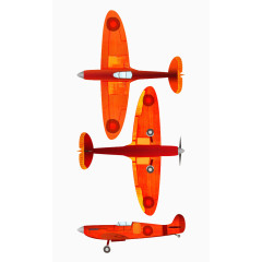 橘红色飞机模型