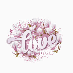love 爱情 甜蜜 淡紫色 花卉 矢量图 装饰